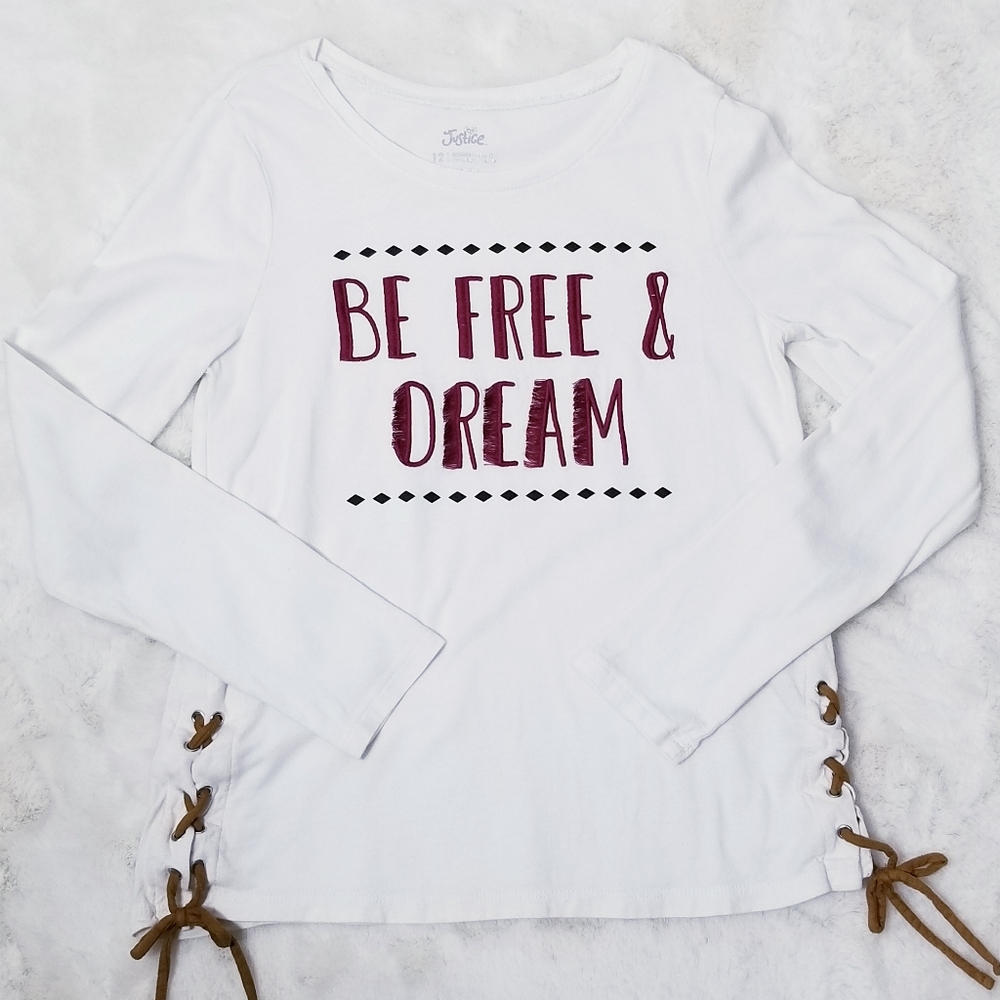 Justice Long Sleeve Top White 12